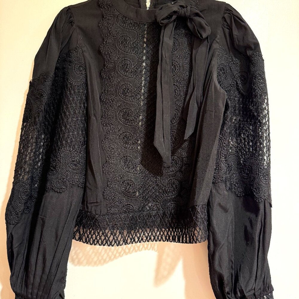 New Look Lace Blouse in Black